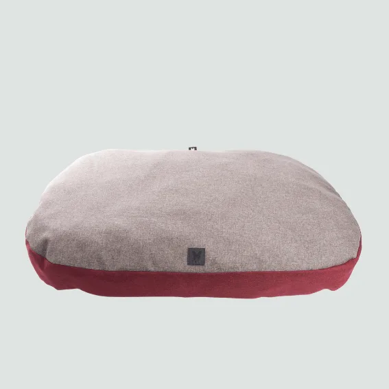 poduszka dwustronna dla psa szara i czerwona