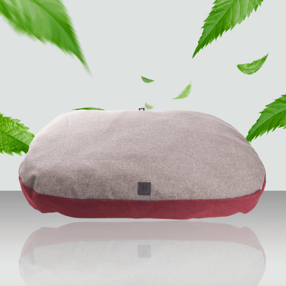 poduszka dwustronna dla psa szara i czerwona 2