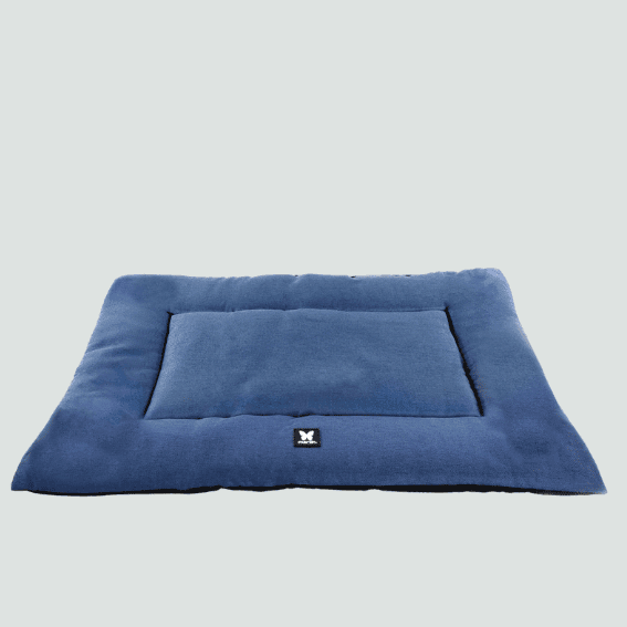 Mata płaska dla psa - prostokątna - niebieska / czarna