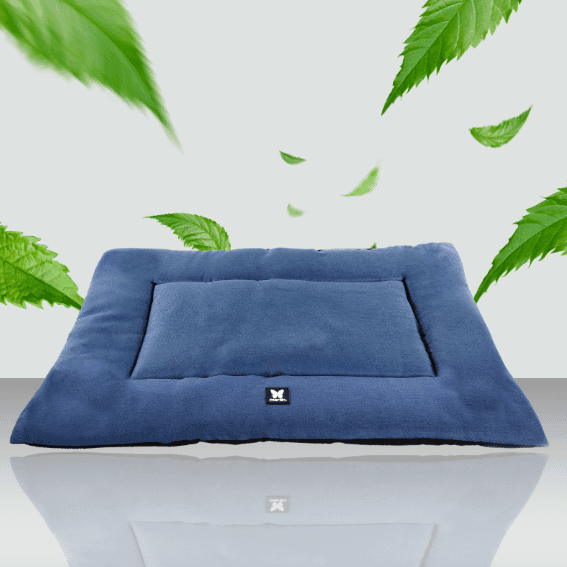 mata płaska dla psa niebieska i czarna 2