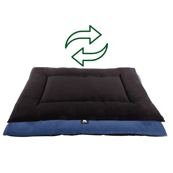 mata płaska dla psa niebieska i czarna 4