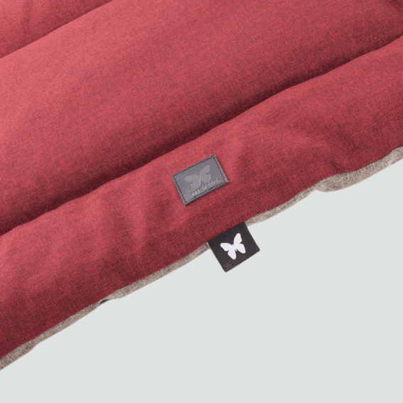 mata płaska dla psa szara i czerwona 3