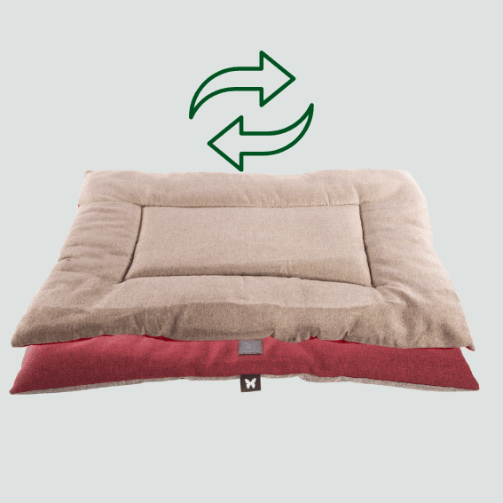 mata płaska dla psa szara i czerwona 4