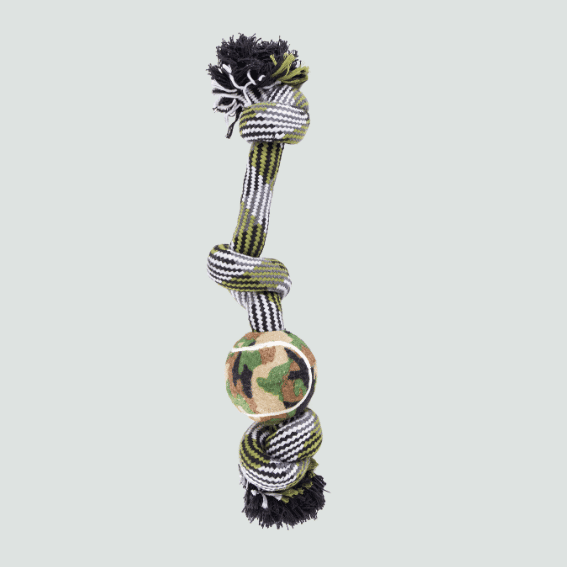 Zabawka dla psa sznurek seria Kamuflaż tenisowy