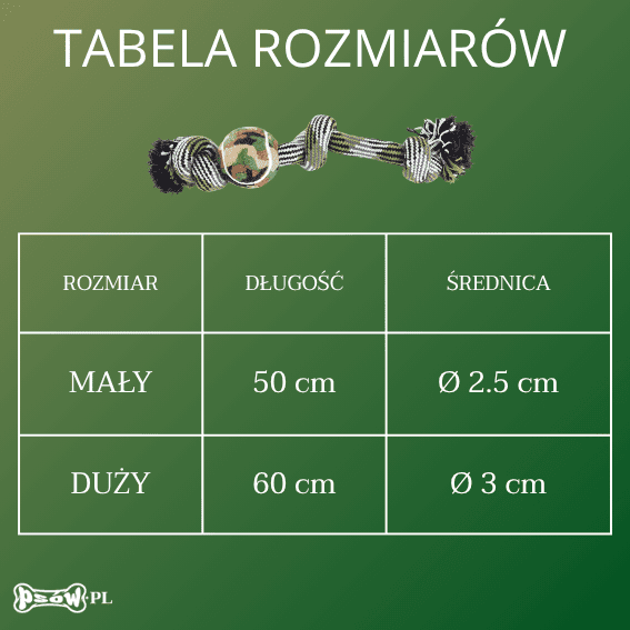 Zabawka dla psa sznurek seria Kamuflaż tenisowy 5