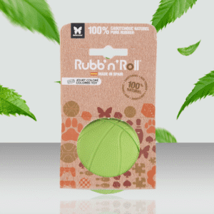 Gumowa zabawka dla psa piłka Rubb'n'Roll zielona 2