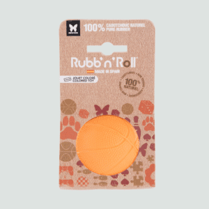 gumowa zabawka dla psa piłka Rubb'n'Roll pomarańczowa