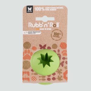 Edukacyjna zabawka dla psa z gumy piłka Rubb'n'Roll zielona