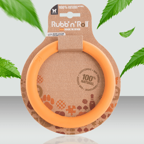 gumowa zabawka dla psa koło Rubb'n'Roll pomarańczowa 2