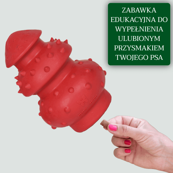 Edukacyjna zabawka do ukrywania smakołyków dla psa z gumy Rubb’n’red 4