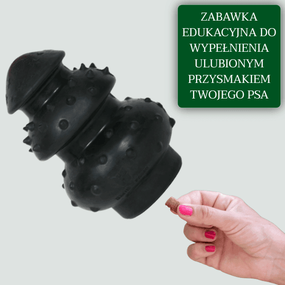Edukacyjna zabawka do ukrywania smakołyków dla psa z gumy Rubb’n’Black 4