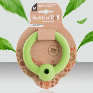 Interaktywna zabawka do ukrywania smakołyków dla psa z gumy koło Rubb'n'Roll zielona 2