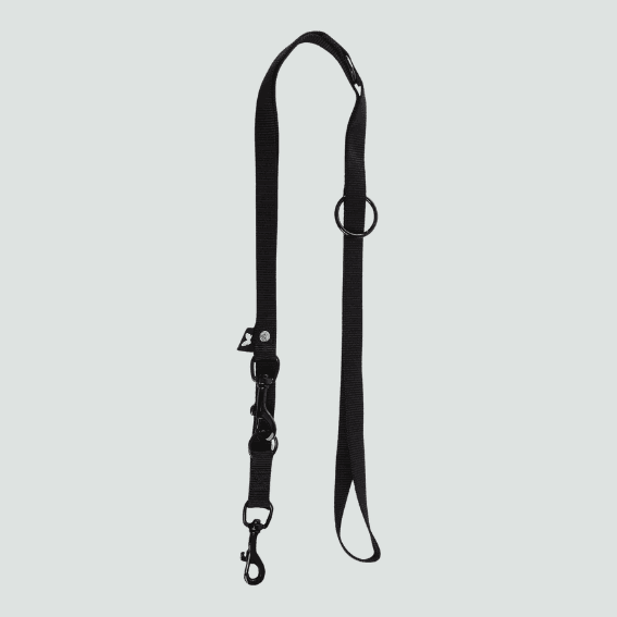 Smycz szkoleniowa nylonowa 3-stopniowa dla psa czarny