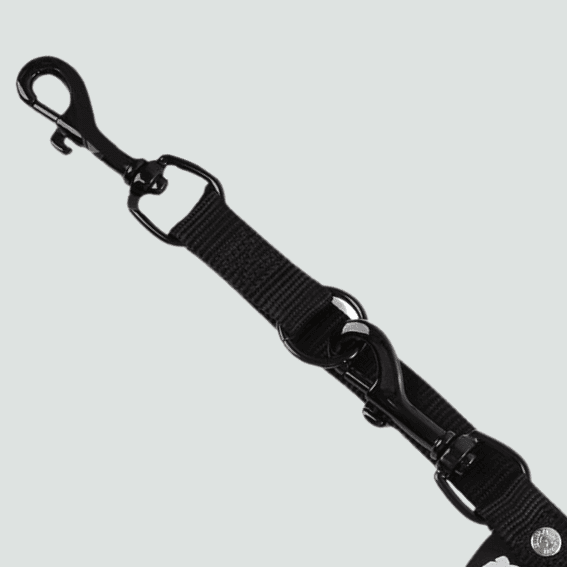 Smycz szkoleniowa nylonowa 3-stopniowa dla psa czarny 4