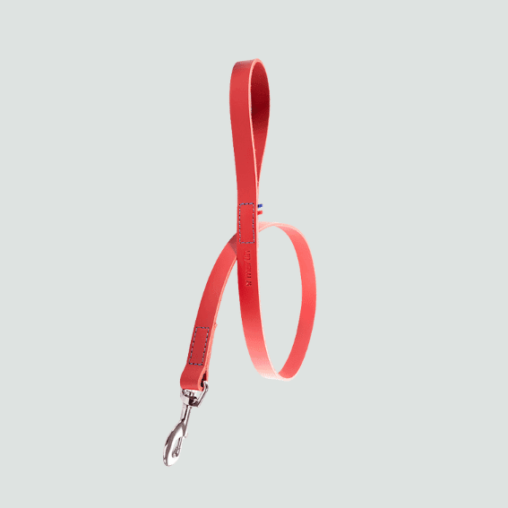 smycz dla psa ze skóry pełnoziarnistej model 499 czerwony