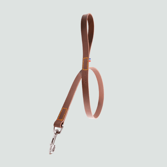 smycz dla psa ze skóry pełnoziarnistej model 499 brazowy