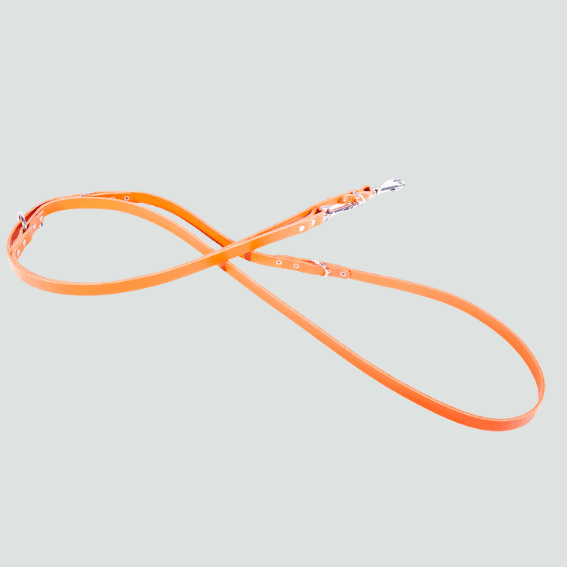 smycz dla psa ze skóry pełnoziarnistej wielopozycyjna pomaranczowa 3