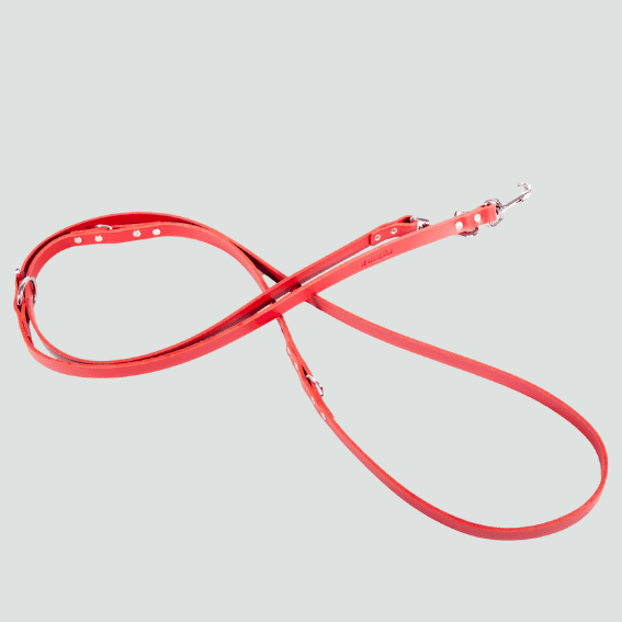 smycz dla psa ze skóry pełnoziarnistej wielopozycyjna czerwona 3 smycz dla psa ze skóry pełnoziarnistej wielopozycyjna czerwona 3