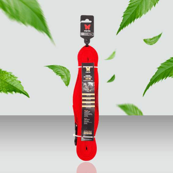 smycz treningowa dla psa z nylonu czerwona 2