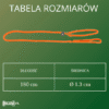 tabela rozmiarow Smycz linowa z nylonu dla psa z obrożą szkoleniową pomarańczowa