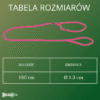 tabela rozmiarow Smycz linowa z nylonu dla psa z obrożą szkoleniową różowa