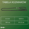tabela rozmiarow Smycz linowa z nylonu dla psa z obrożą szkoleniową czarna