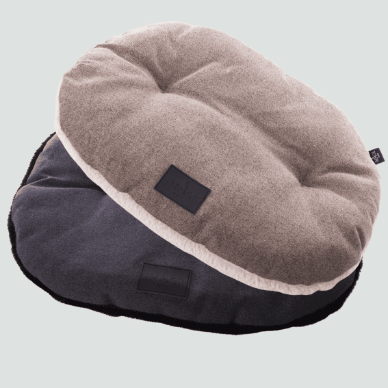 Poduszka owalna dla psa Faubourg kasztanowa i szara