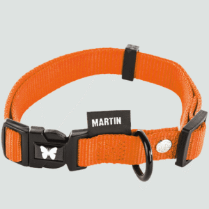 Obroża z nylonu dla psa regulowana pomaranczowa