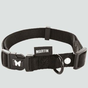 Obroża z nylonu dla psa regulowana czarna