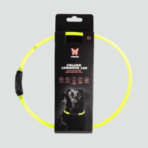 Obroża świetlna dla psa rurka USB żółta