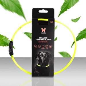 Obroża świetlna dla psa rurka USB żółta 2