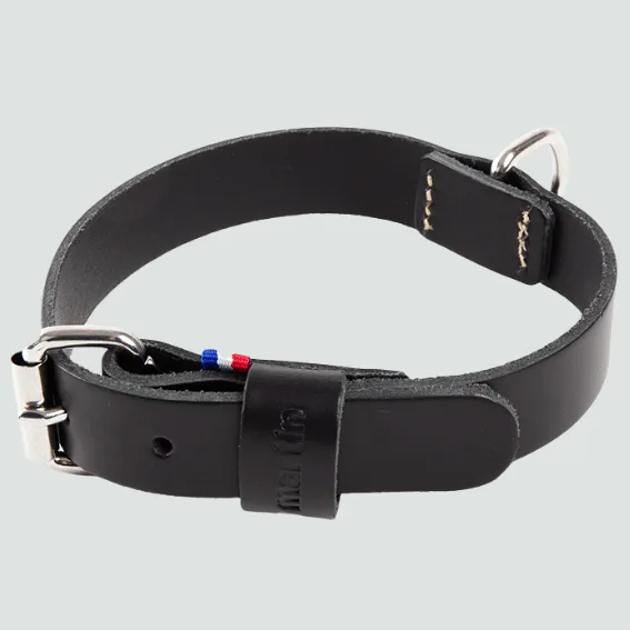 Skórzana obroża dla psa model 499 czarna