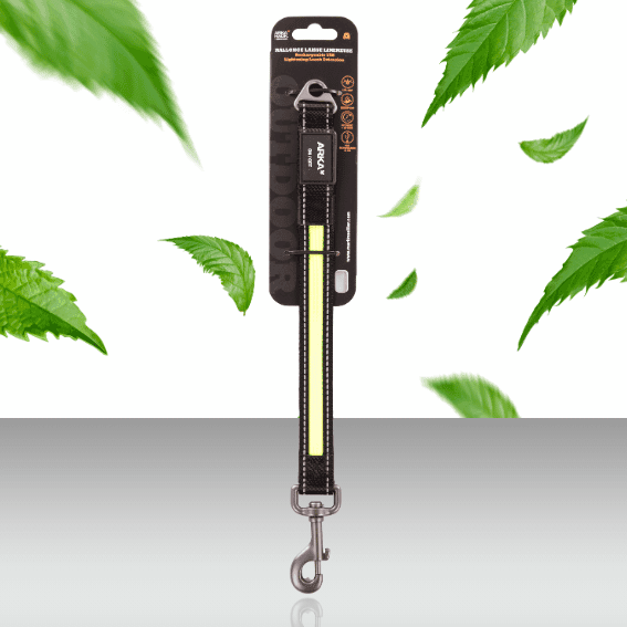 Przedłużacz do smyczy rozświetlany z nylonu dla psa ładowany USB żółty 2