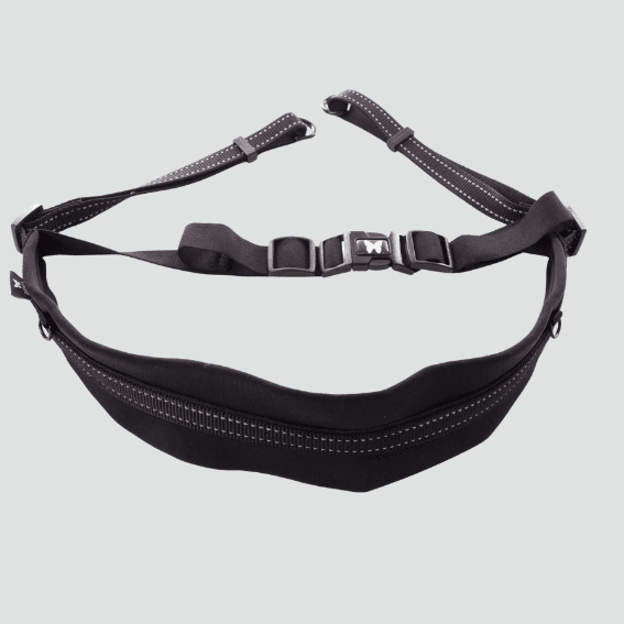 Pas do biegania z psem RUNNING regulowany odblaskowy czarny Pas do biegania z psem RUNNING regulowany odblaskowy czarny