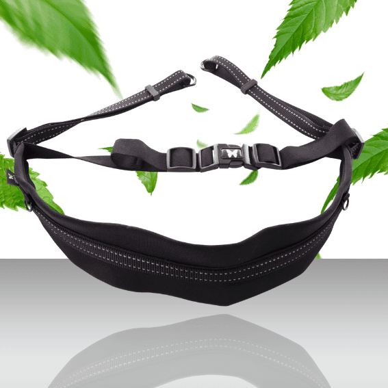 Pas do biegania z psem RUNNING regulowany odblaskowy czarny 2