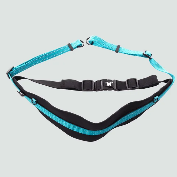 Pas do biegania z psem RUNNING regulowany odblaskowy niebieski