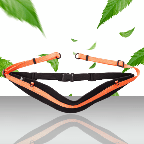 Pas do biegania z psem RUNNING regulowany odblaskowy pomarańczowy 2