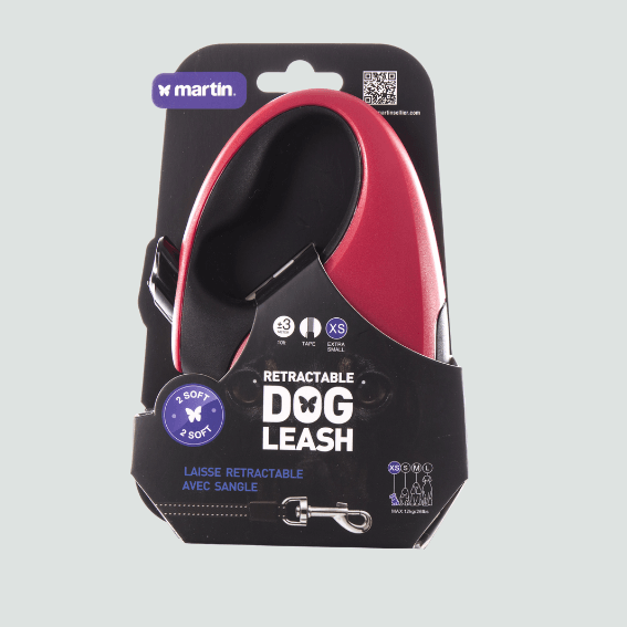 Automatyczna smycz z taśmą dla psa 2Soft wyciągana czerwona