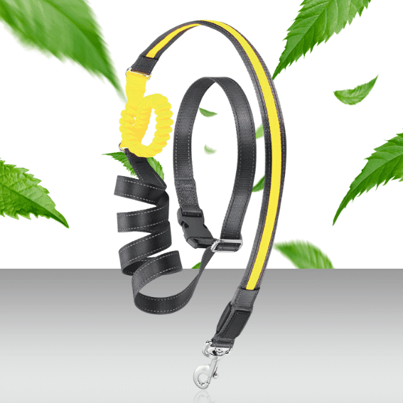 Świecąca smycz z nylonu rozszerzalna USB Żółta