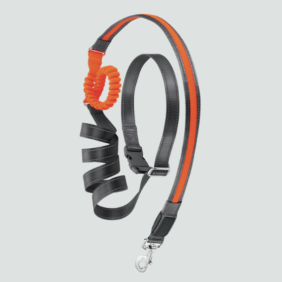 Świecąca smycz z nylonu rozszerzalna USB pomarańczowa