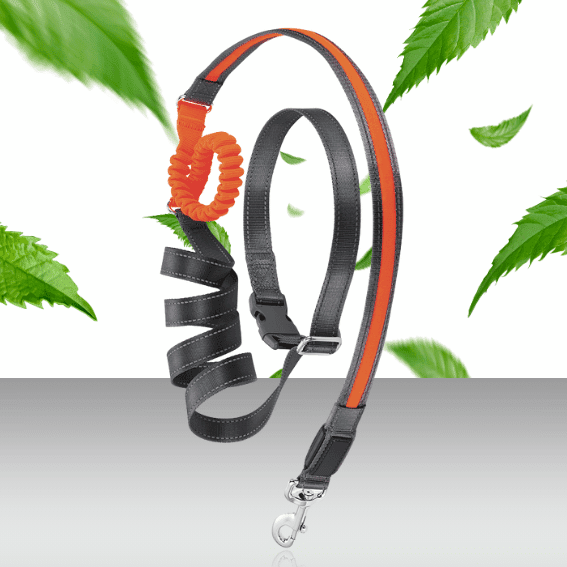 Świecąca smycz z nylonu rozszerzalna USB pomarańczowa 2