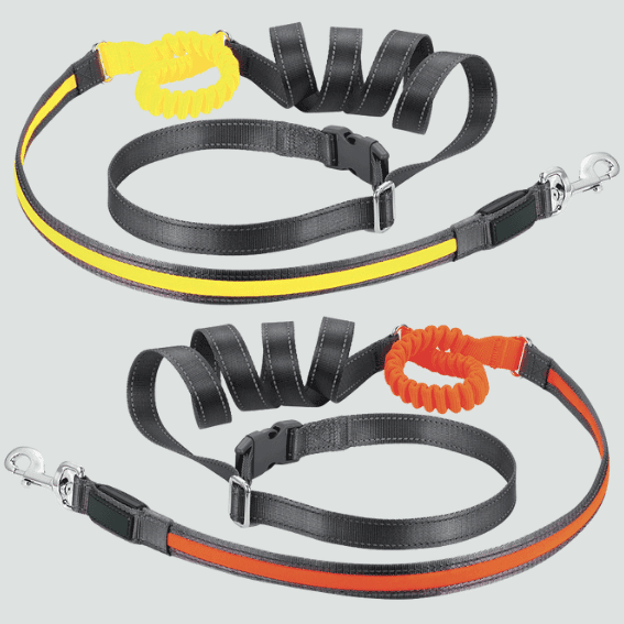 Świecąca smycz z nylonu rozszerzalna USB pomaranczowa i zlota