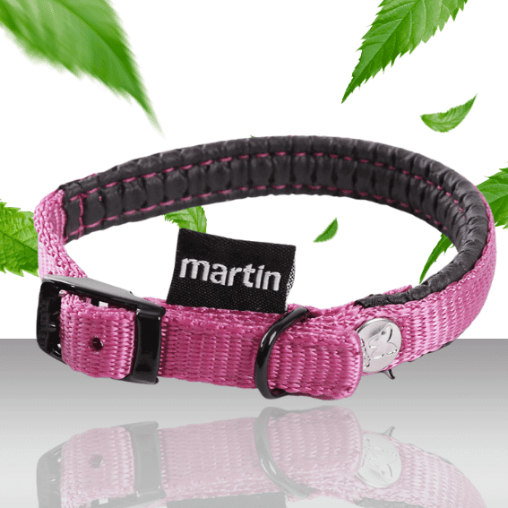 Obroża z nylonu dla psa Komfort rozowa 2