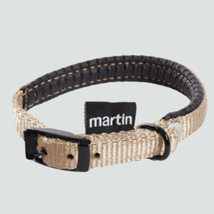 Obroża z nylonu dla psa Komfort bezowa