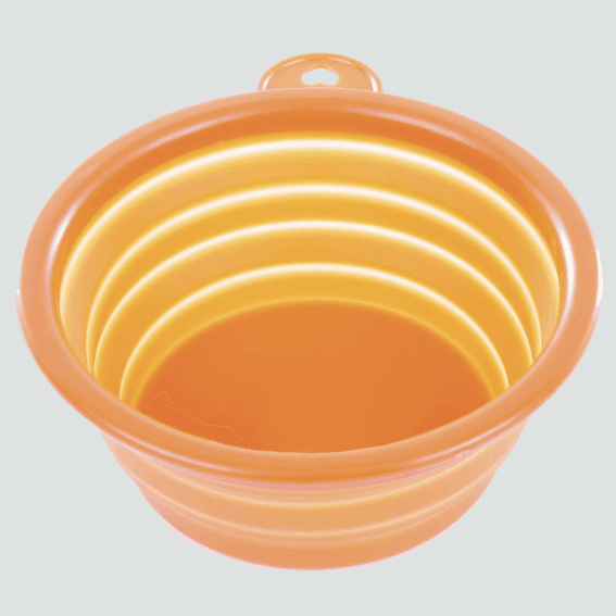 Miska podróżna dla psa składana pomaranczowa 3 Miska podróżna dla psa składana pomaranczowa 3