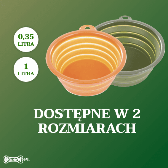 tabela rozmiarow Miska podróżna dla psa składana