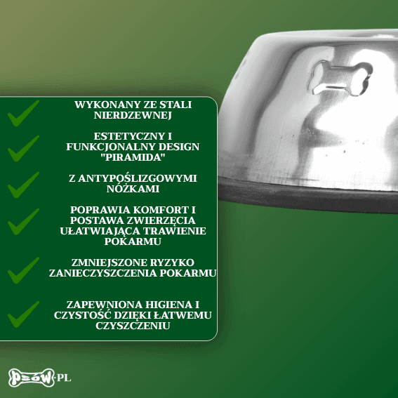 opis Miska dla psa antypoślizgowa ze stali nierdzewnej piramida