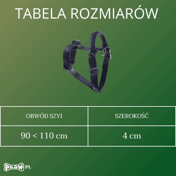 tabela rozmiarow Szelki taktyczne dla psa regulowane czarne