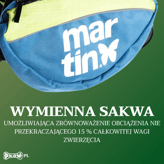 Plecak dla psa szelki z sakwami niebieski/zielony 4