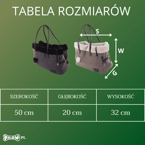 tabela rozmiarow Torba transportowa dla psa Faubourg